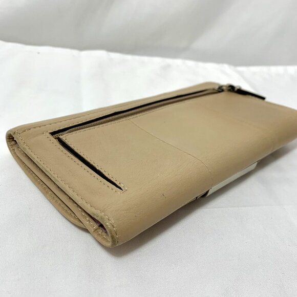 COACH Kristin Beige Leather Credit Card ID Window Trifold Wallet Lavender INT - Picture 7 of 16